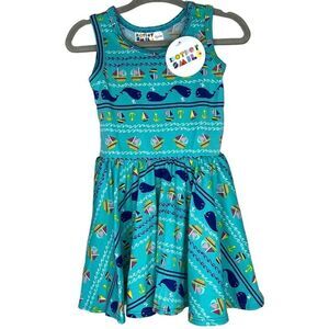 NEW Dot Dot Smile Blue Nautical Whale Tank Dress 12-24M